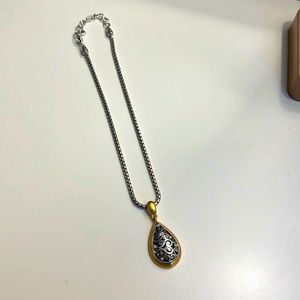 Brighton Silver and Gold Teardrop Necklace
